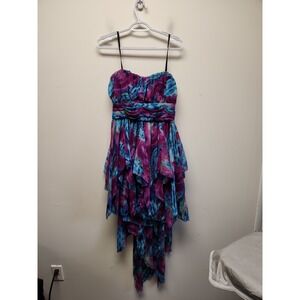 Myth NYC‎ Hi Low Dress size Medium NEW 1X Purple Tie Dye